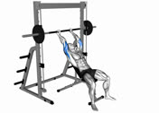 Smith Incline Overhead Tricep Extension